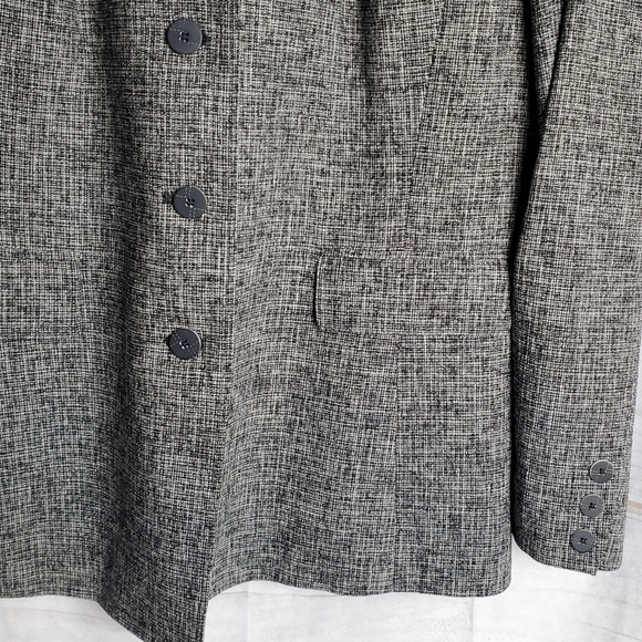 Preston & York Black White Button Down Pockets Suit Jacket Blazer Size 12 - Picture 3 of 10